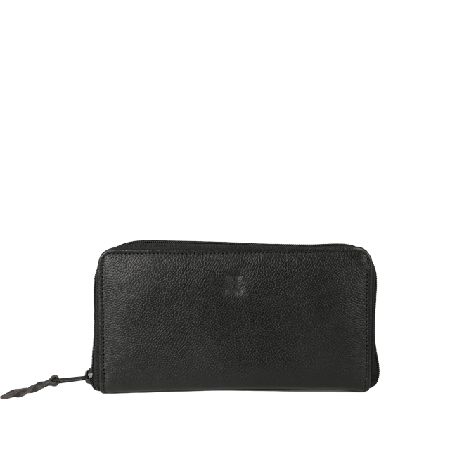 Black leather wallet for women