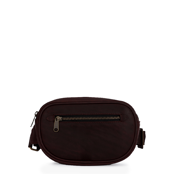 Coffee brown leather waist bag