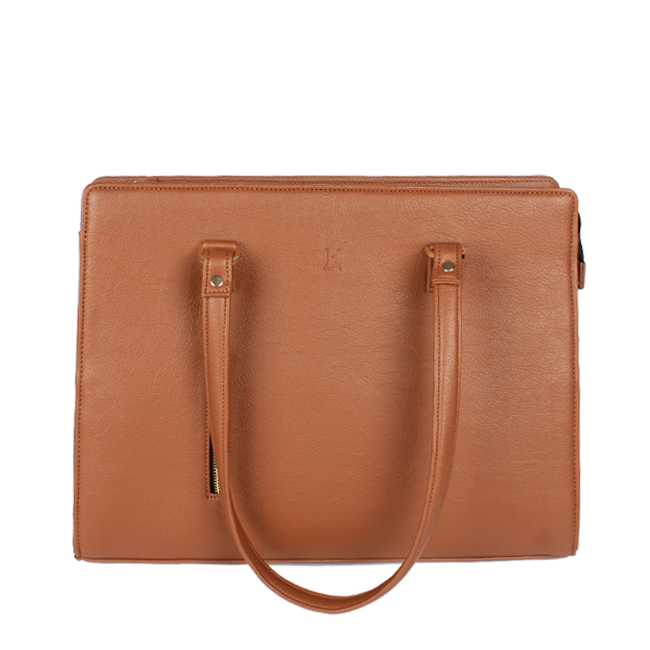 vegan leather laptop tote bag