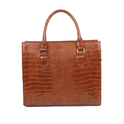 Customisable leather laptop bag for women