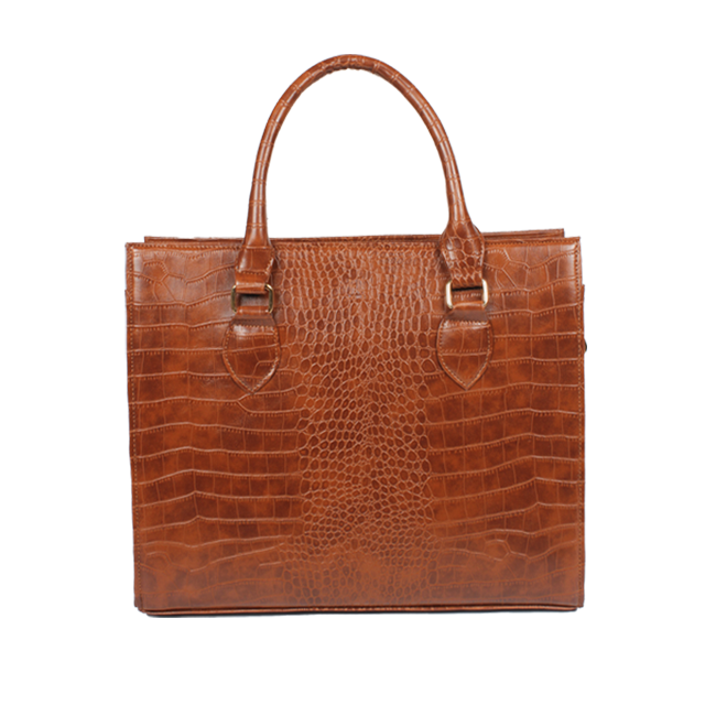 Customisable leather laptop bag for women